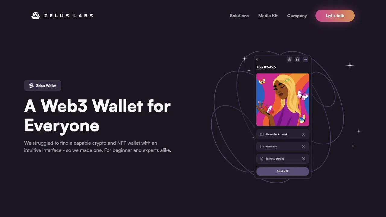 Zelus Wallet product homepage